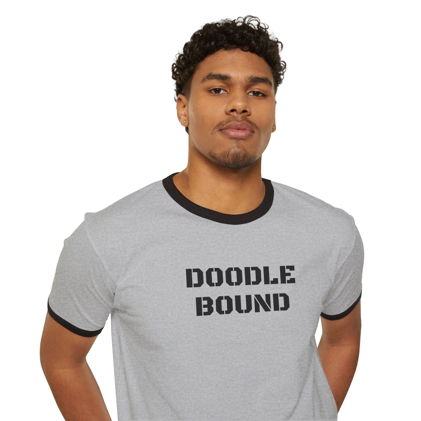 Doodle Bound Cotton Ringer T-Shirt – Casual and Creative Wear for Art Lovers