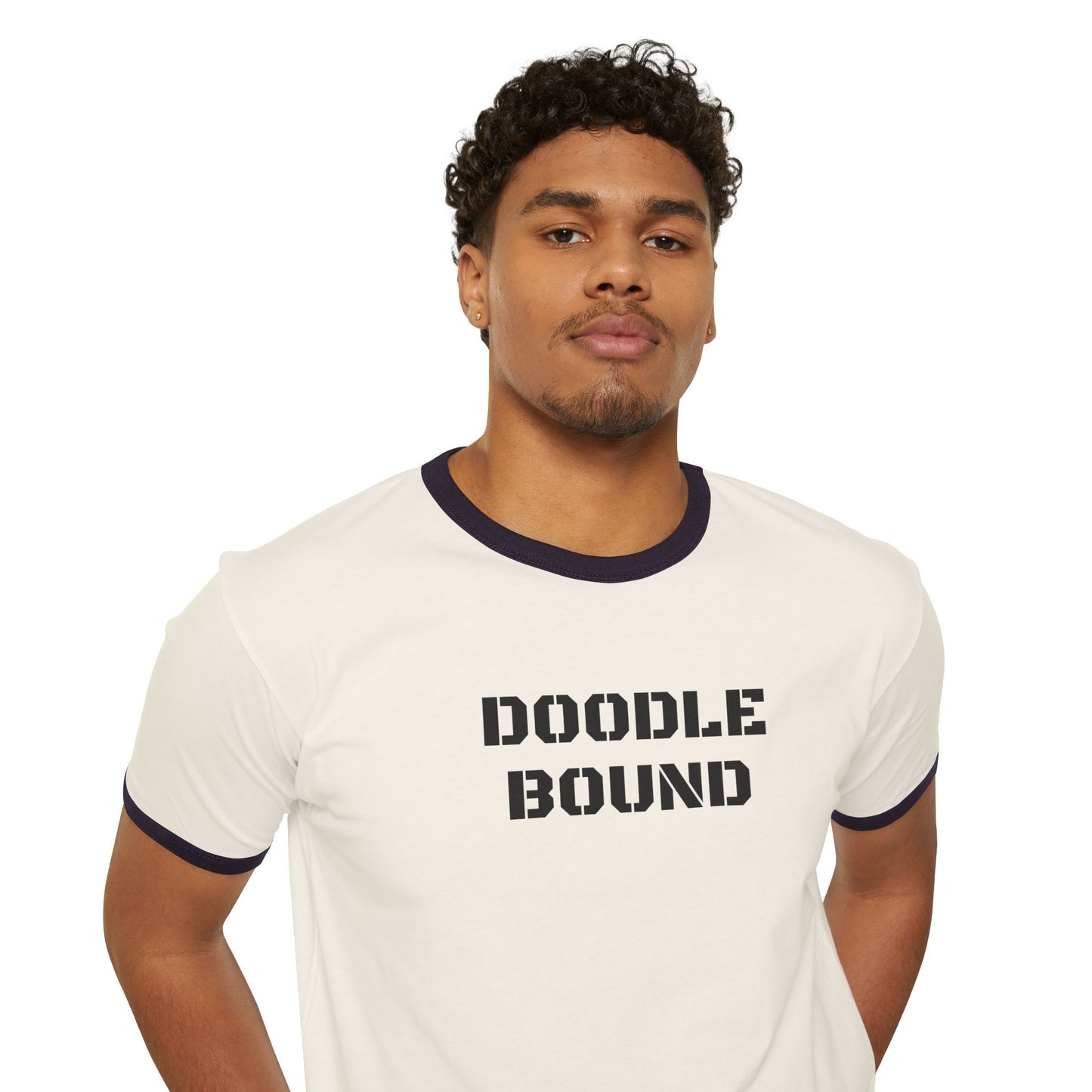 Doodle Bound Cotton Ringer T-Shirt – Casual and Creative Wear for Art Lovers