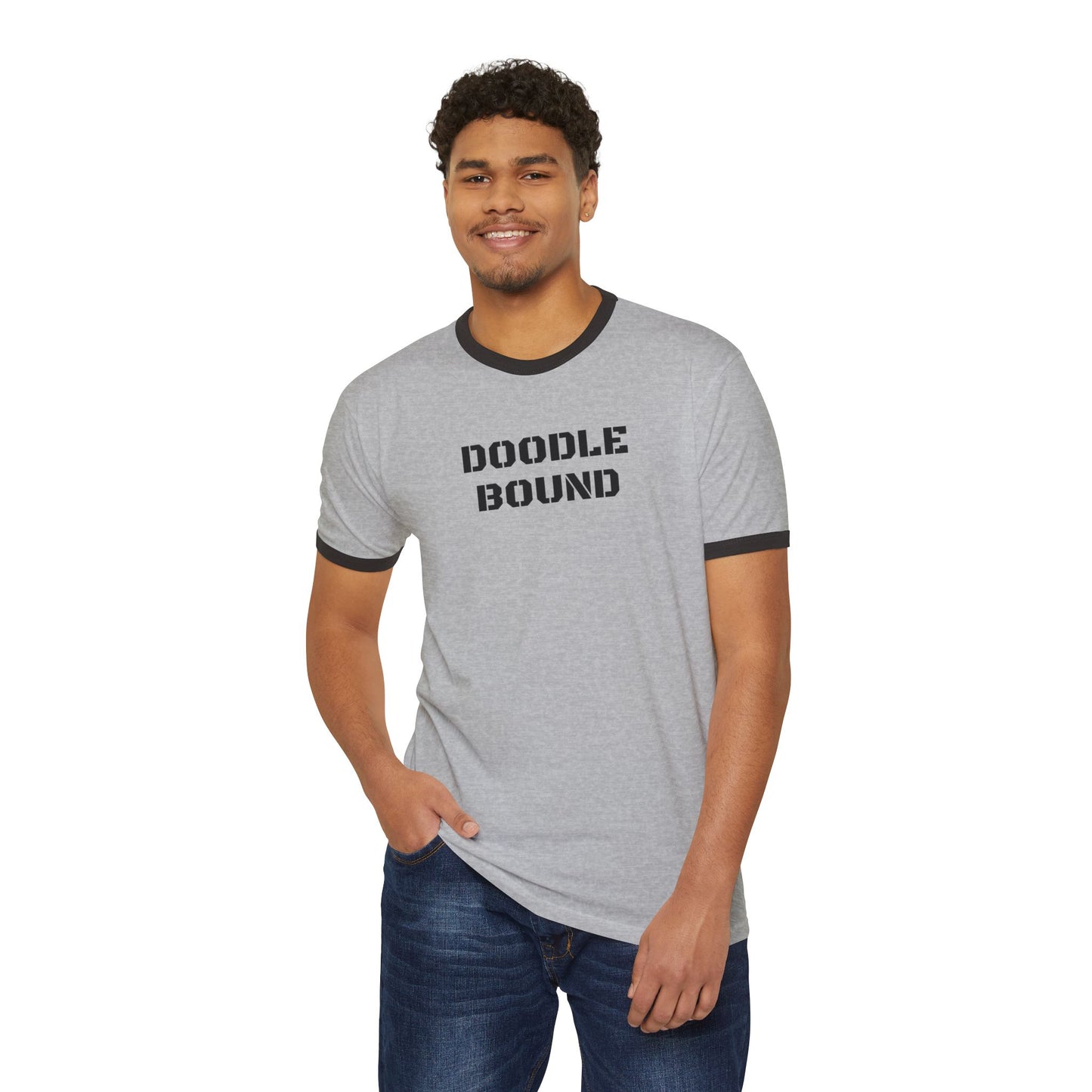 Doodle Bound Cotton Ringer T-Shirt – Casual and Creative Wear for Art Lovers