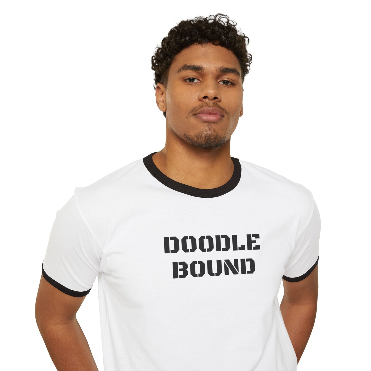 Doodle Bound Cotton Ringer T-Shirt – Casual and Creative Wear for Art Lovers