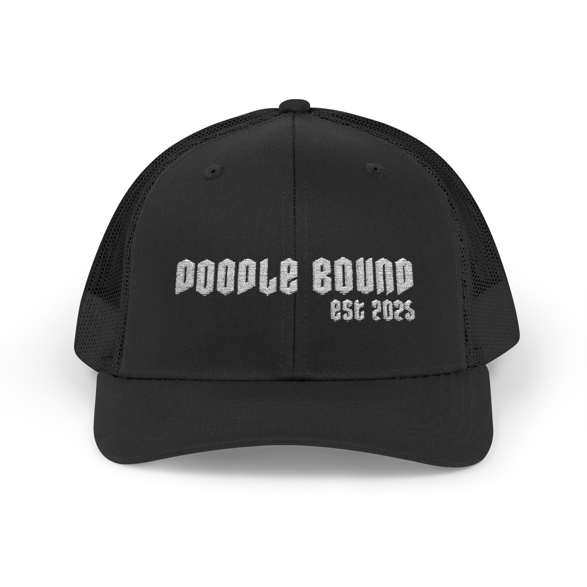 Doodle Bound Snapback Trucker Cap - Trendy Black Cap for Creative Souls, Perfect for Everyday Wear