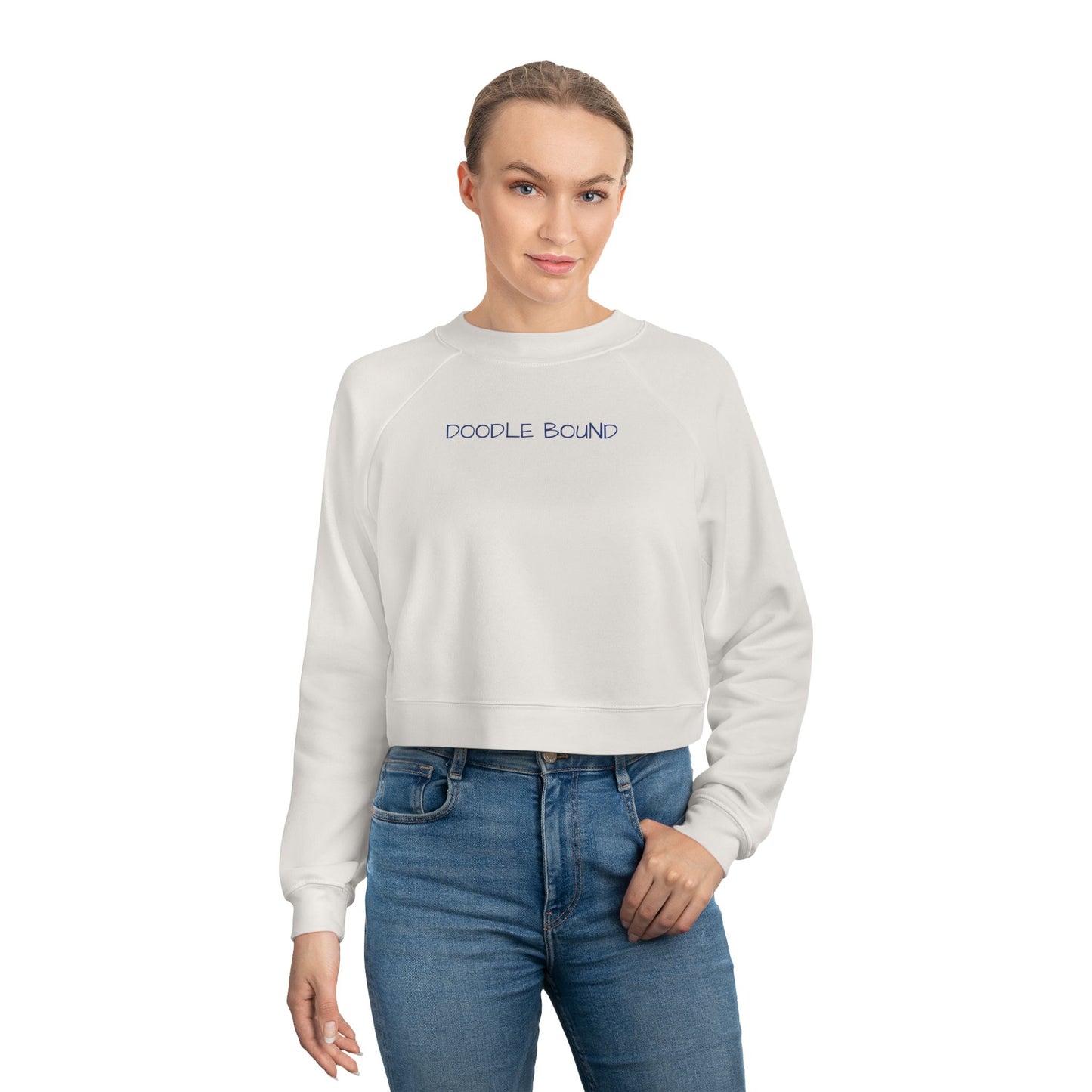 Doodle Bound Women's Cropped Fleece Pullover - Trendy and Comfortable Sweatshirt for Casual Outings