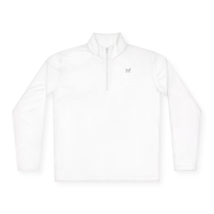 Men's Quarter-Zip Pullover - Versatile White Layer for Casual Outings & Sports