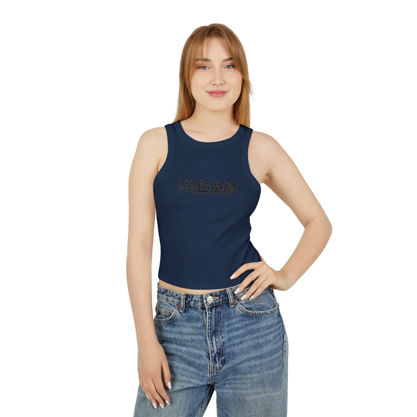 Doodle Bound Women’s Micro Rib Racer Tank Top - Stylish & Comfortable Summer Essential