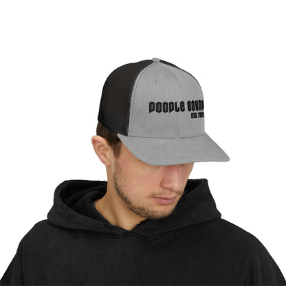 Doodle Bound Snapback Trucker Cap - Trendy Black Cap for Creative Souls, Perfect for Everyday Wear