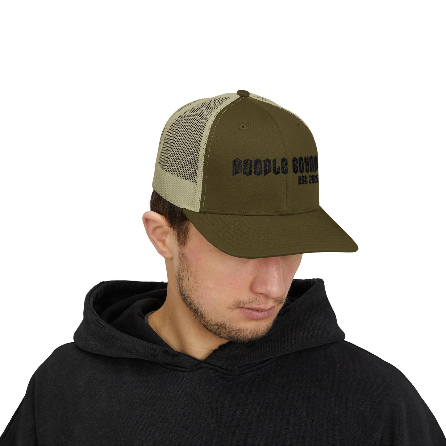 Doodle Bound Snapback Trucker Cap - Trendy Black Cap for Creative Souls, Perfect for Everyday Wear