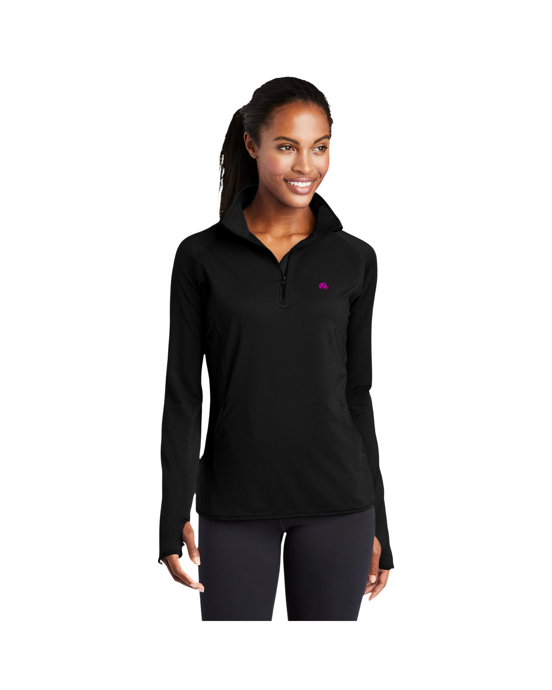 Ladies Quarter-Zip Pullover - Embroidered Activewear, Sporty Layer, Workout Top, Gifts for Her, Fitness Apparel