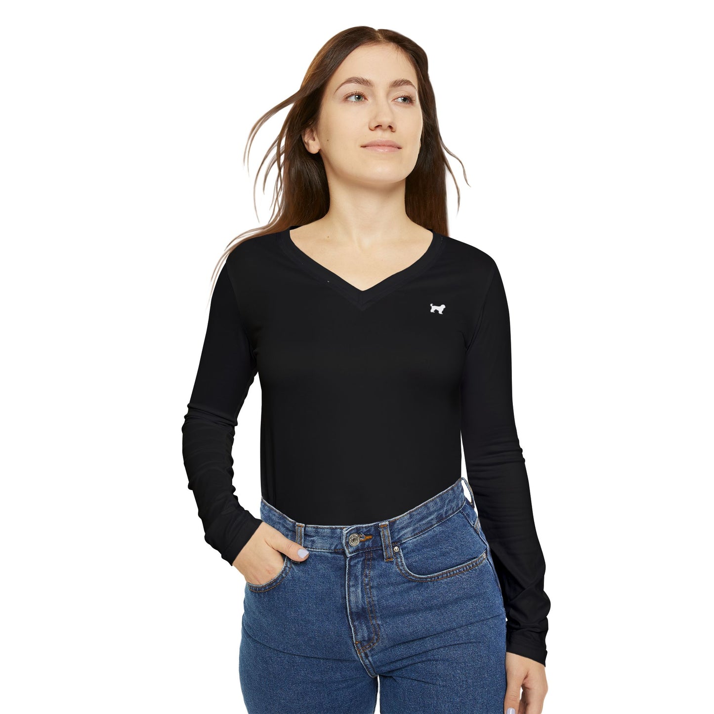 Women's Casual V-Neck Long Sleeve Shirt - Comfortable & Stylish