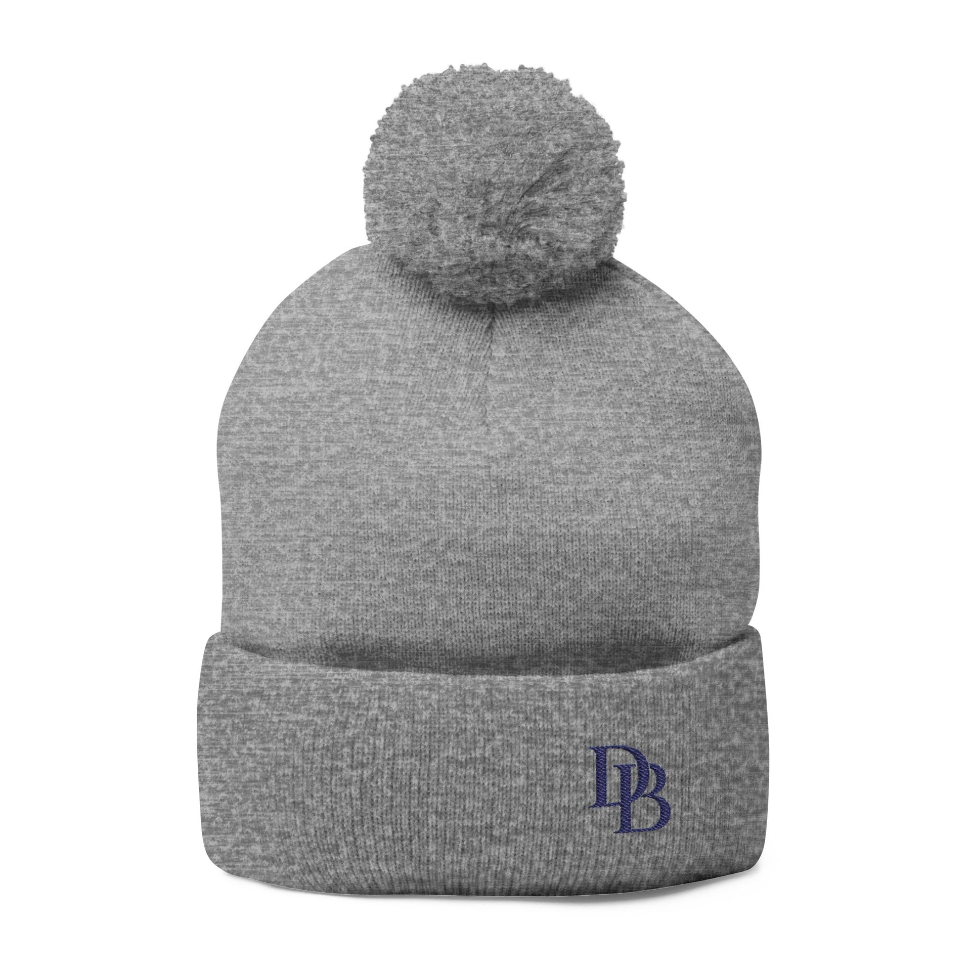 Cozy Pom-Pom Knit Cap, Winter Beanie, Embroidered Hat, Gift for Him/Her, Outdoor Accessory, Family Gatherings, Holiday Warmth