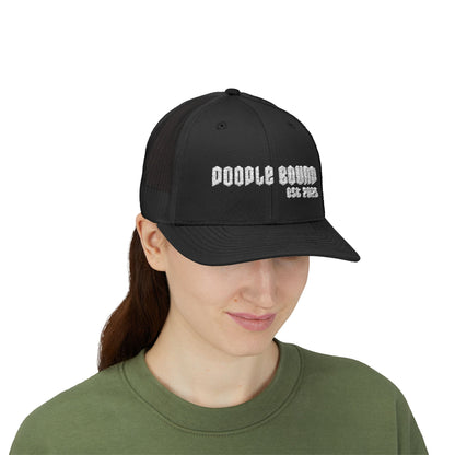 Doodle Bound Snapback Trucker Cap - Trendy Black Cap for Creative Souls, Perfect for Everyday Wear