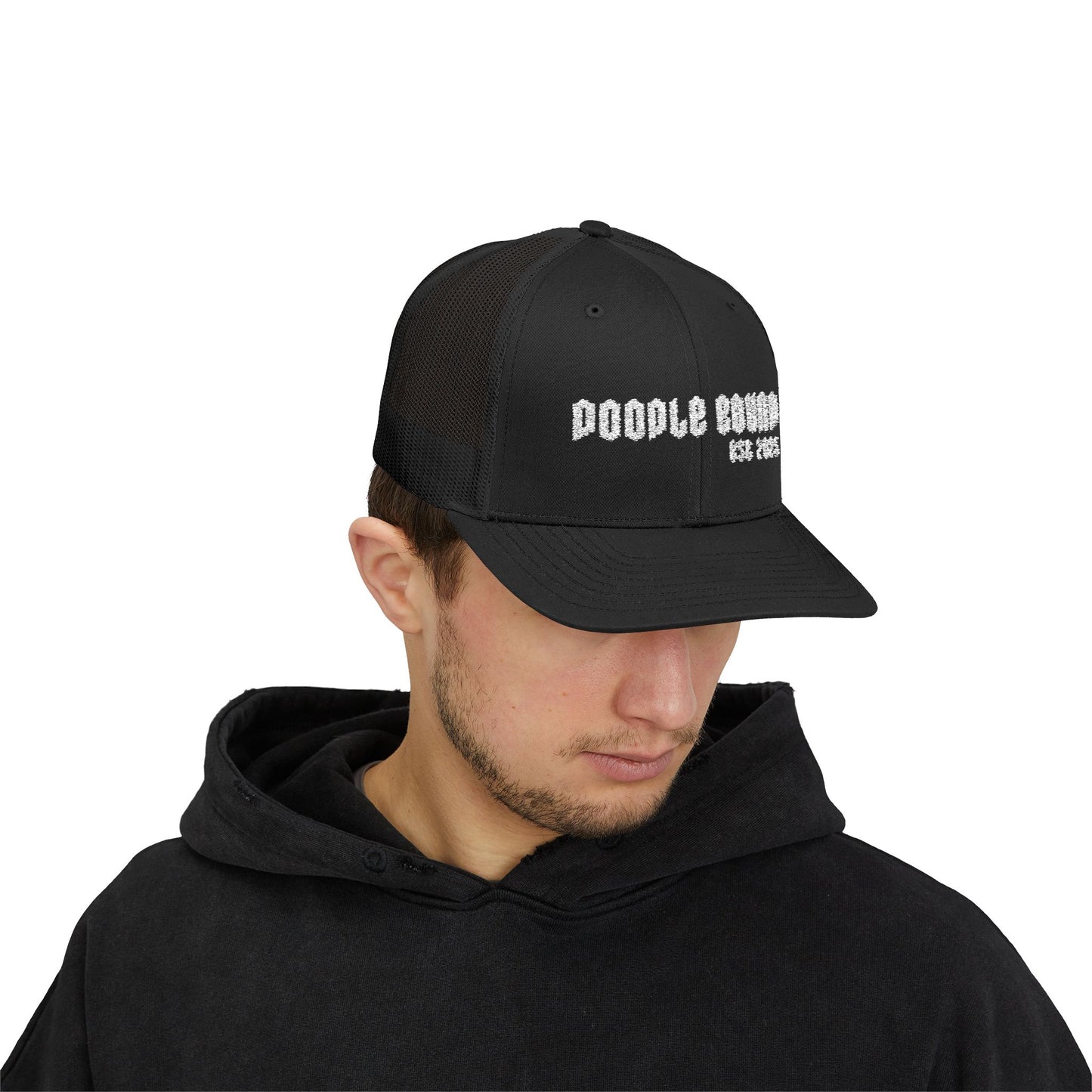 Doodle Bound Snapback Trucker Cap - Trendy Black Cap for Creative Souls, Perfect for Everyday Wear