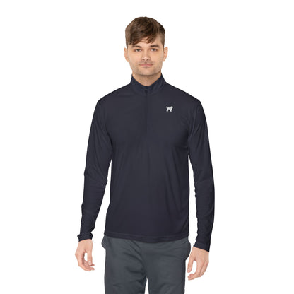 Men's Quarter-Zip Pullover - Versatile White Layer for Casual Outings & Sports
