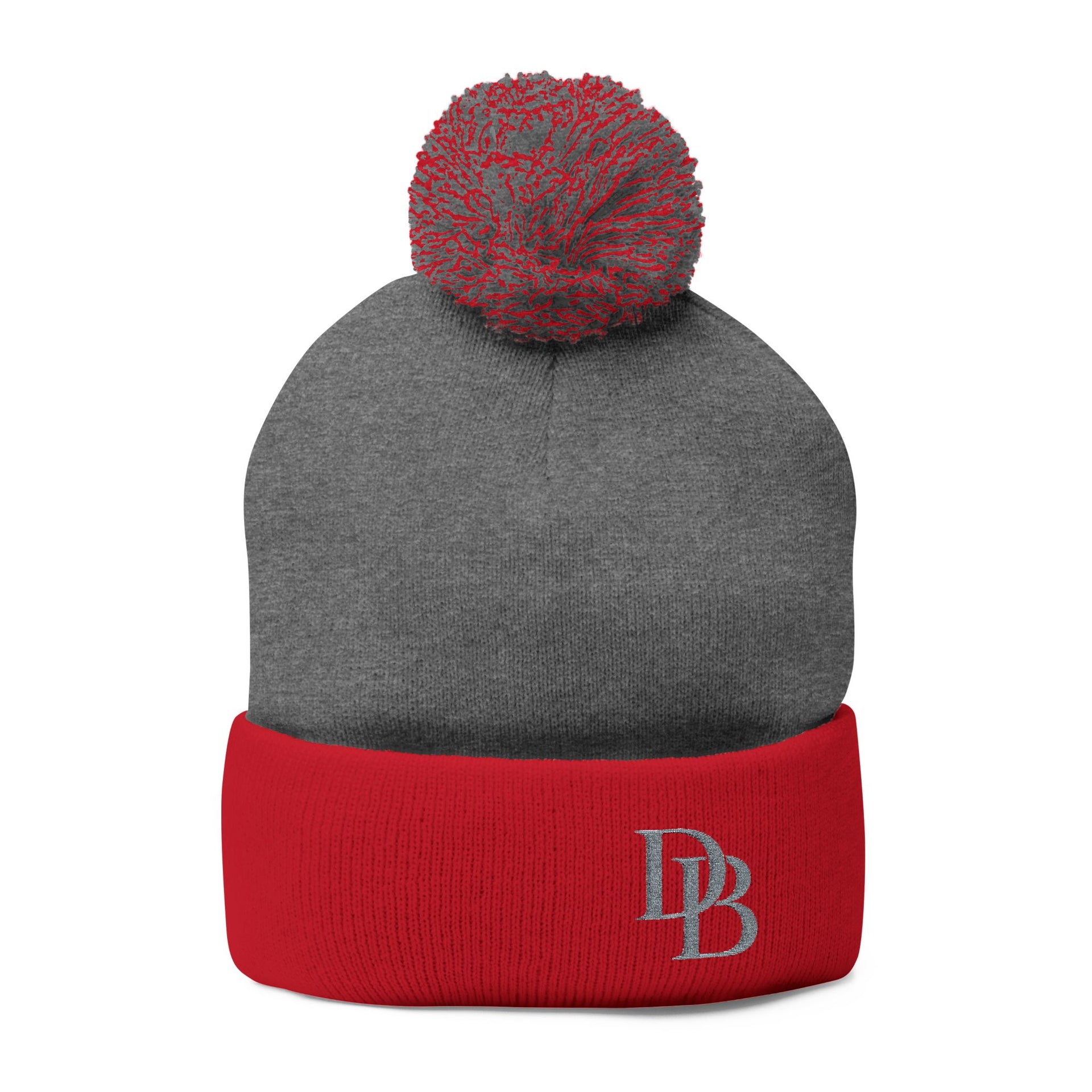 Cozy Pom-Pom Knit Cap, Winter Beanie, Embroidered Hat, Gift for Him/Her, Outdoor Accessory, Family Gatherings, Holiday Warmth