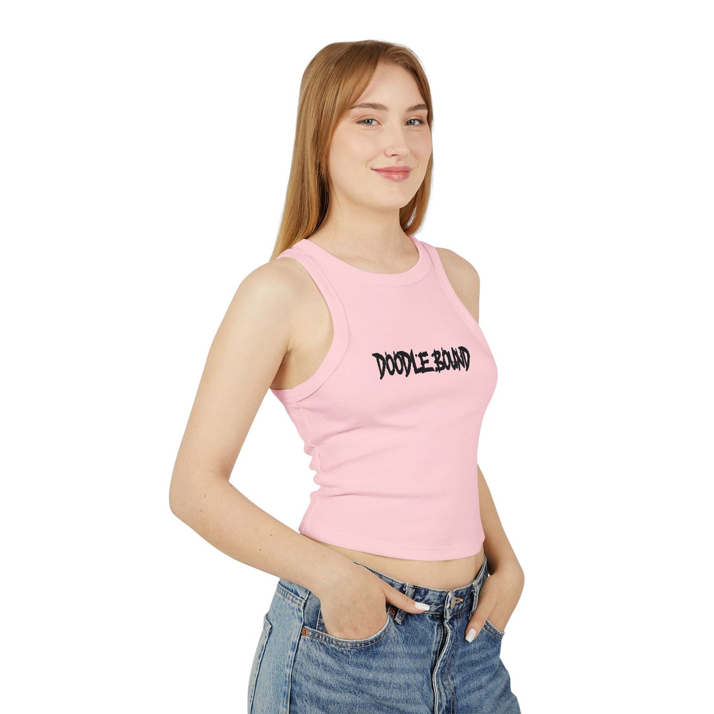 Doodle Bound Women’s Micro Rib Racer Tank Top - Stylish & Comfortable Summer Essential
